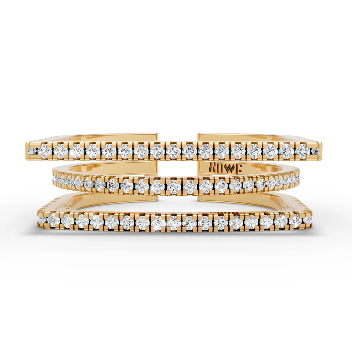 Triple Row Diamond Ring
